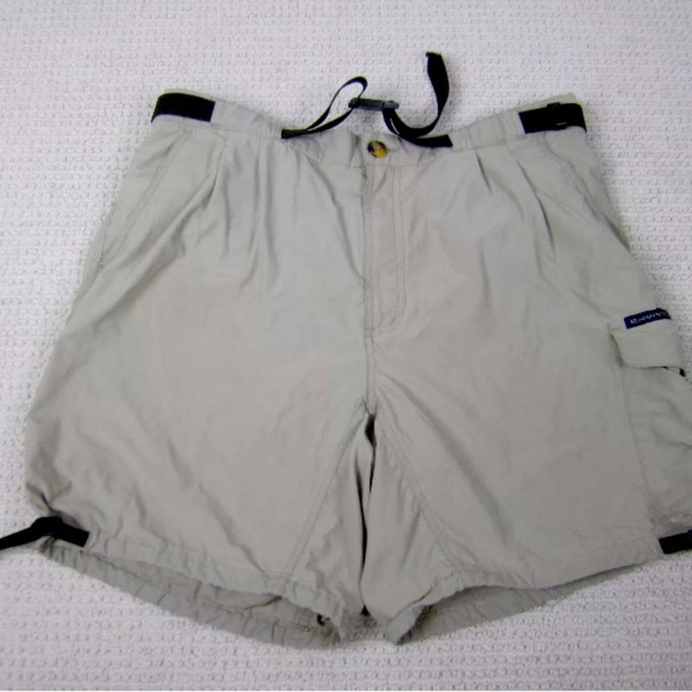 Exofficio Shorts Khaki Nylon Fly Fishing  Belted Cargo Pockets Men’s Medium